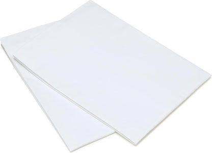 down Alternative Bed Pillows and Pillow Protector Case 2-Piece Set, Medium Density, Standard - Pack of 2, White, 26"L X 20"W