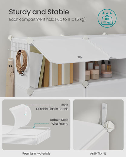 Shoe Rack Organizer, 8-Tier Shoe Storage Cabinet for Closet and Entryway, Holds 32 Pairs of Shoes, Adjustable, Cloud White ULPC034W03