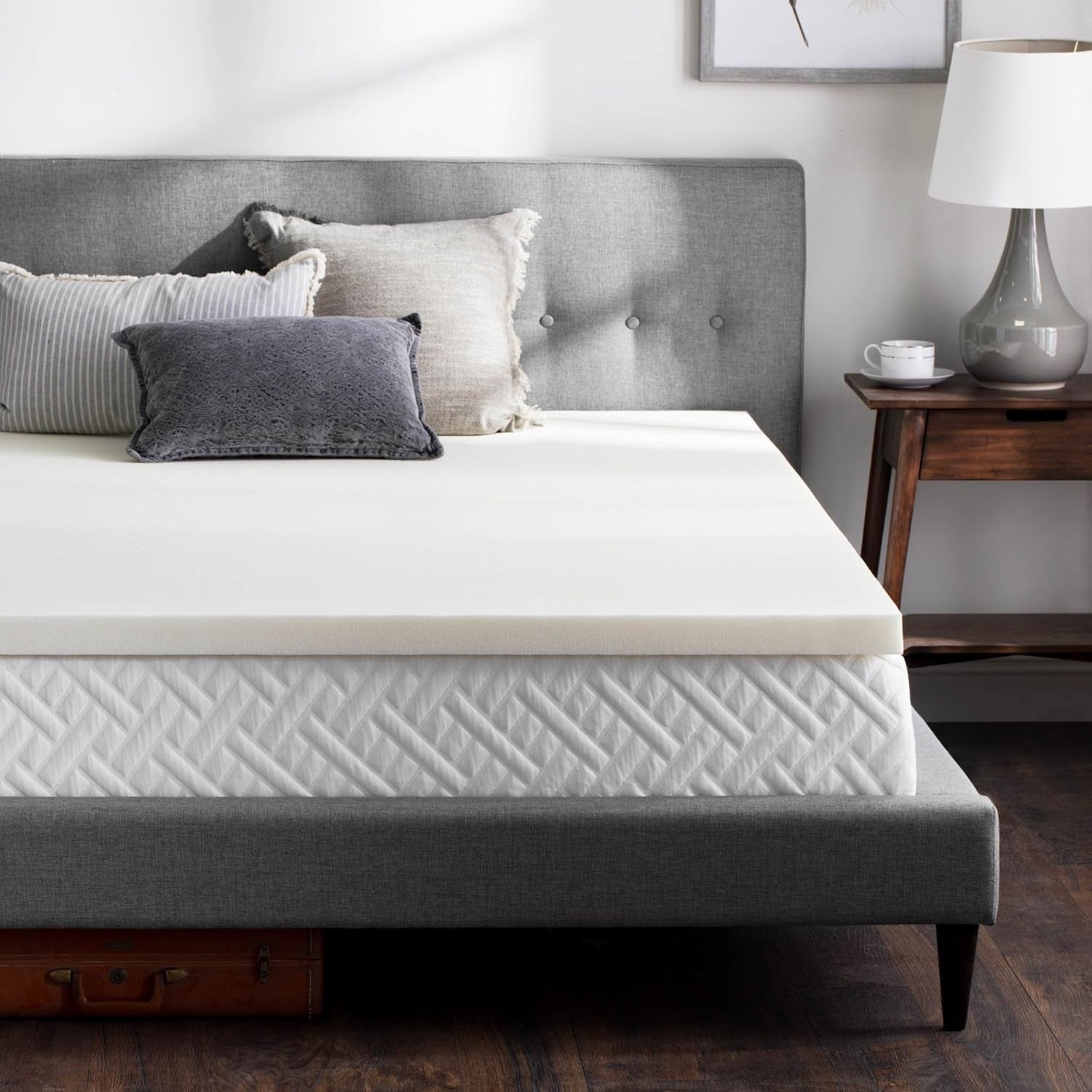 2 Inch Memory Foam Mattress Topper - King,Off White