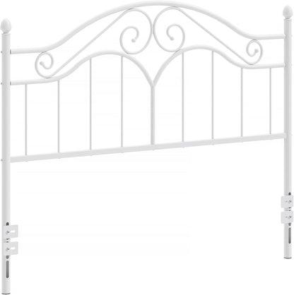 Headboard for Queen Size Bed Frame, Vintage Platform Bed Metal Headboard Only, Height Adjustable, Sturdy and Stable, Queen Size, Easy Assembly,White