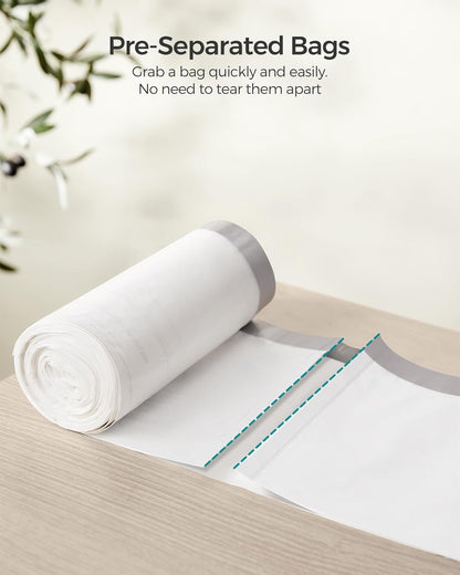 Trash Bags for 8-Gallon (30 L) Trash Cans, Drawstring Kitchen Garbage Bags, Pre-Separated, Liner Code 30A, 1 Roll, 45 Count, White UKRB30A