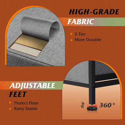 Dresser for Bedroom with 5 Drawers, Wide Chest of Drawers, Fabric Dresser, Storage Organizer Unit with Fabric Bins for Closet, Living Room, Hallway, Dark Grey