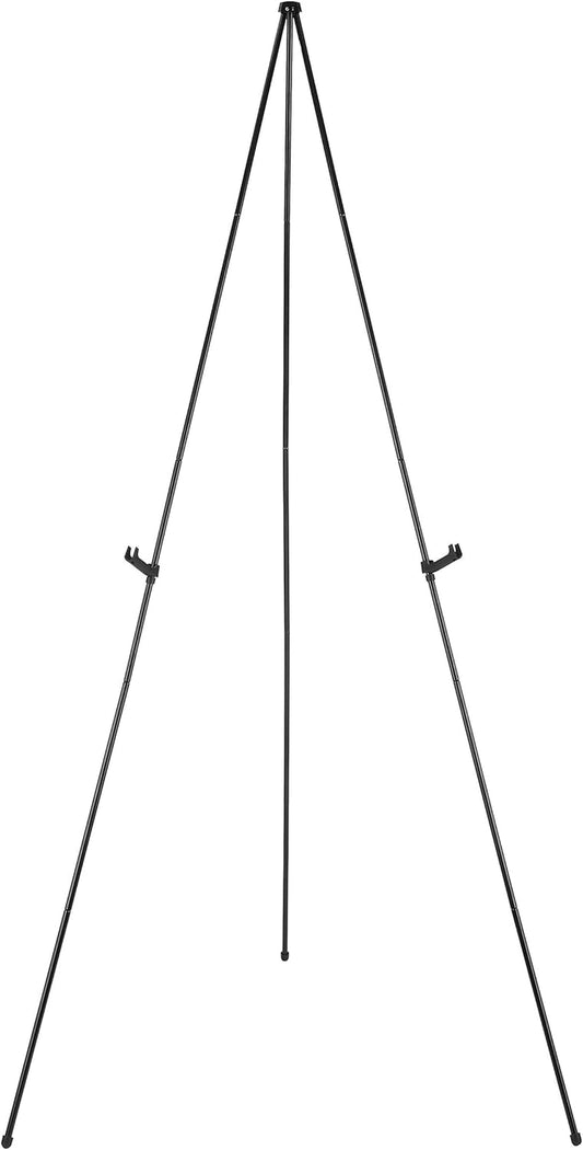 Easel Display Stand, Instant Floor Poster, Lightweight, Collapsible and Portable with Tripod Base, Black Steel (Supports 5 Pounds)