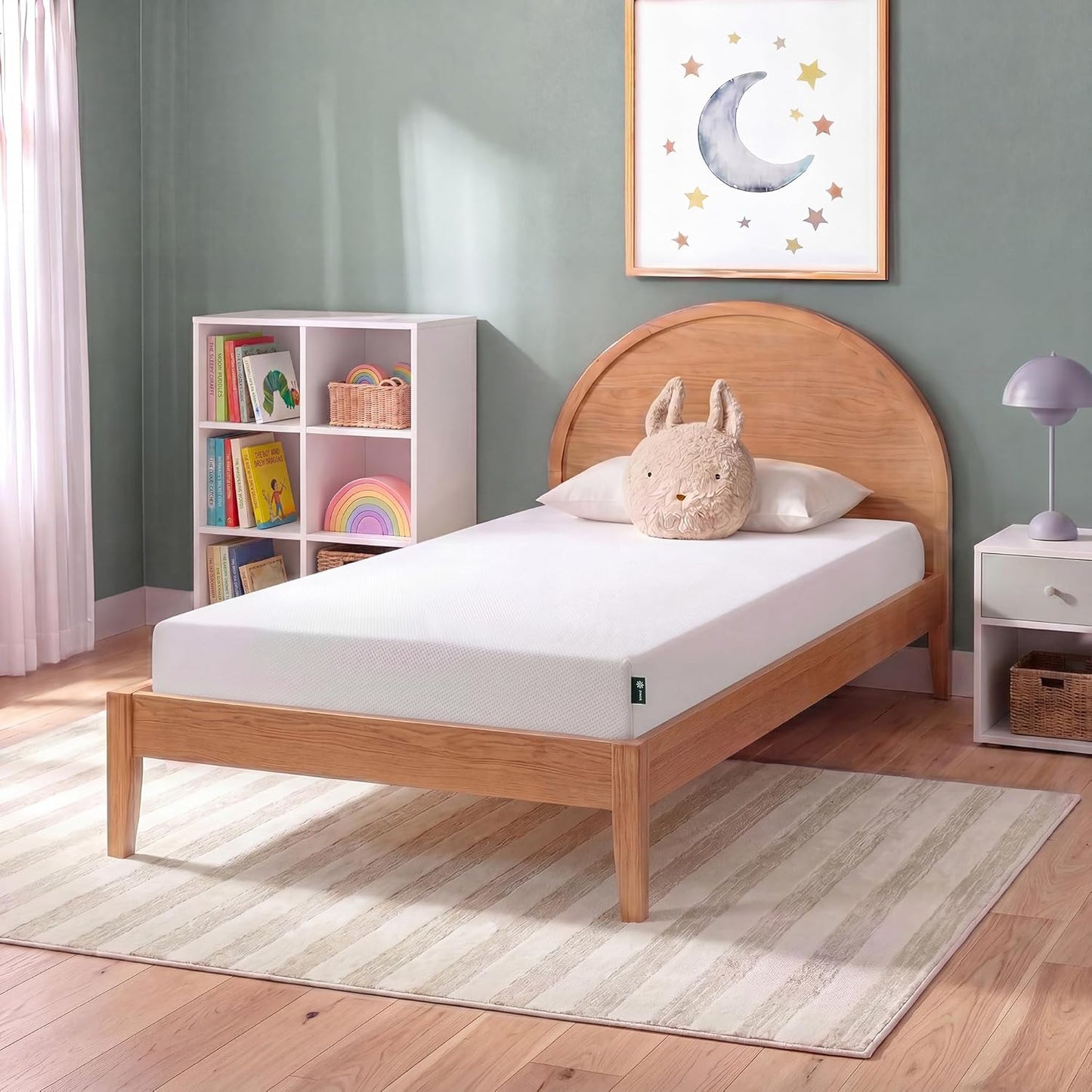 6 Inch Twin Green Tea Memory Foam Mattress [New Version], Fiberglass Free, Medium Firm Feel, Zoned Pressure Relief, Certified Safe Foams & Fabric, Mattress in a Box