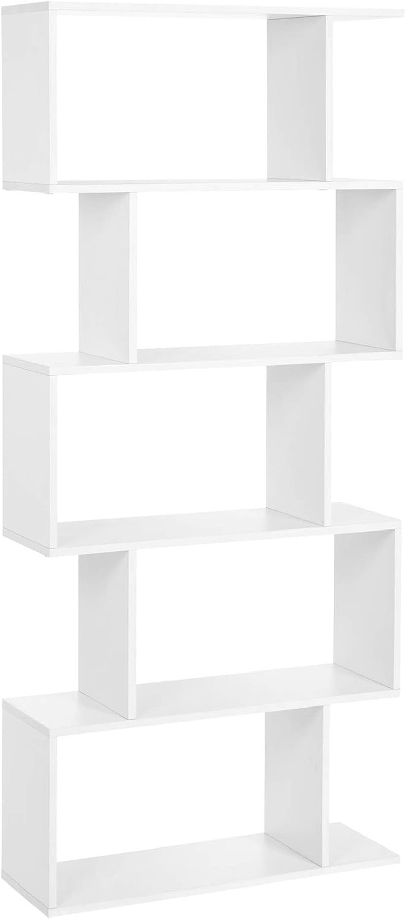 Wooden Bookcase, Display Shelf and Room Divider, Freestanding Decorative Storage Shelving, 5-Tier Bookshelf, Greige ULBC062M01 9.4D X 27.6W X 62.6H In