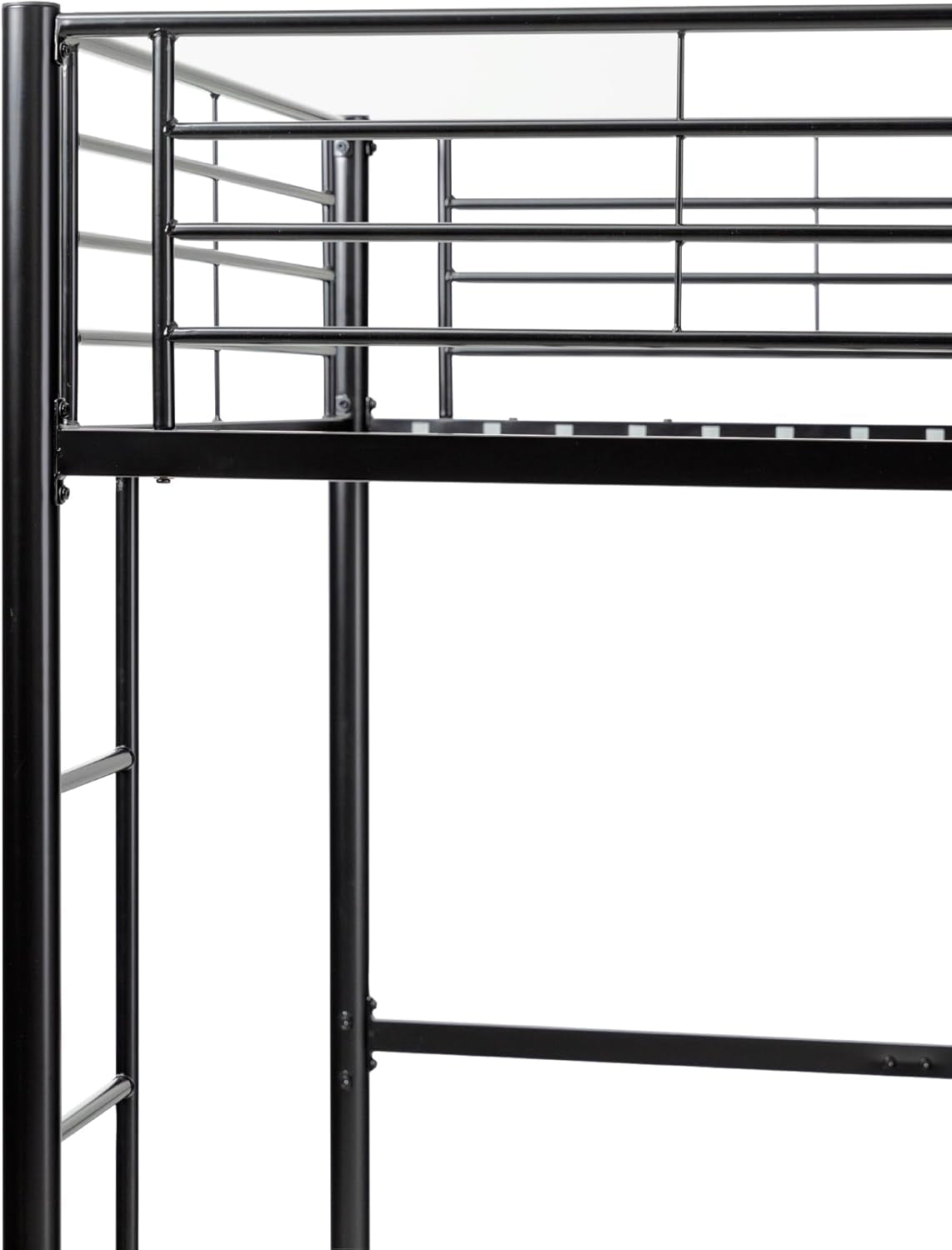 Timothee Urban Industrial Metal Twin over Loft Bunk Bed, Twin Size, Black