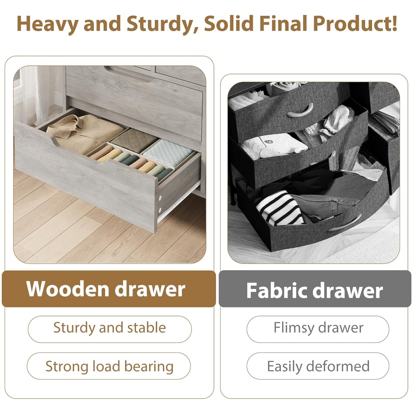 7 Dresser for Bedroom, 55" Wide Dresser, Freestanding Horizontal Drawer with Storage, Wooden Closet Chest Storage for Living Room, Hallway, Entryway, Ash Grey