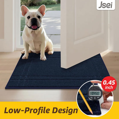 Entryway Rugs Doormat 32"X48", Non-Slip Dirt Trapper Door Mats Indoor, Washable Absorbent and Stain Resist Welcome Floor Mat for Front Door, Dog Door Mat, Muddy Wet Shoes & Paws, Navy Blue