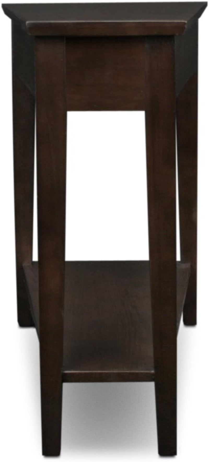Teegan Solid Wood Recliner Wedge End Side Table with Shelf, Chocolate Oak Brown, Perfect for Living Rooms, Bedrooms, and Small Spaces – , 10074-CH