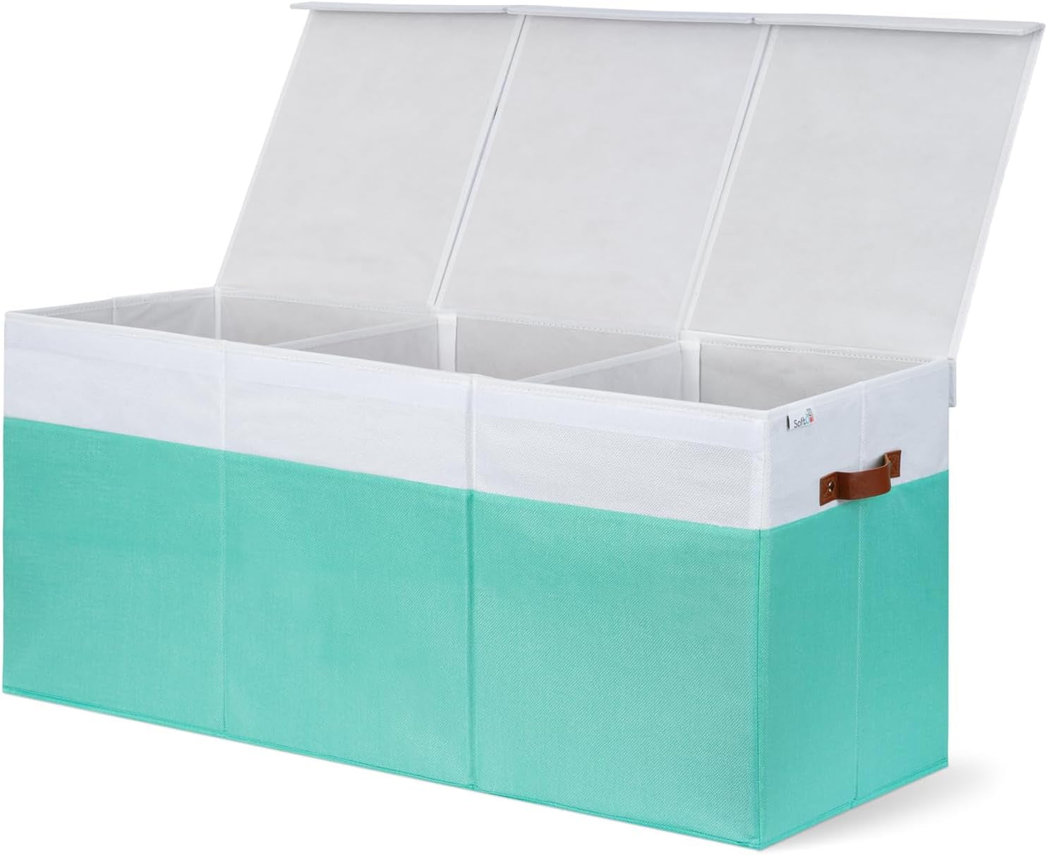 Extra Large Toy Storage Organizer with Lid - Sturdy, Collapsible Toy Chest Storage Box Design - Toys Bin with Dividers for Kids, Nursery, Bedroom, Playroom 37"X16"X14"