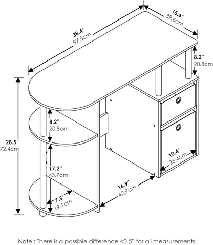 Jaya Computer Study Desk with Bin, Brown