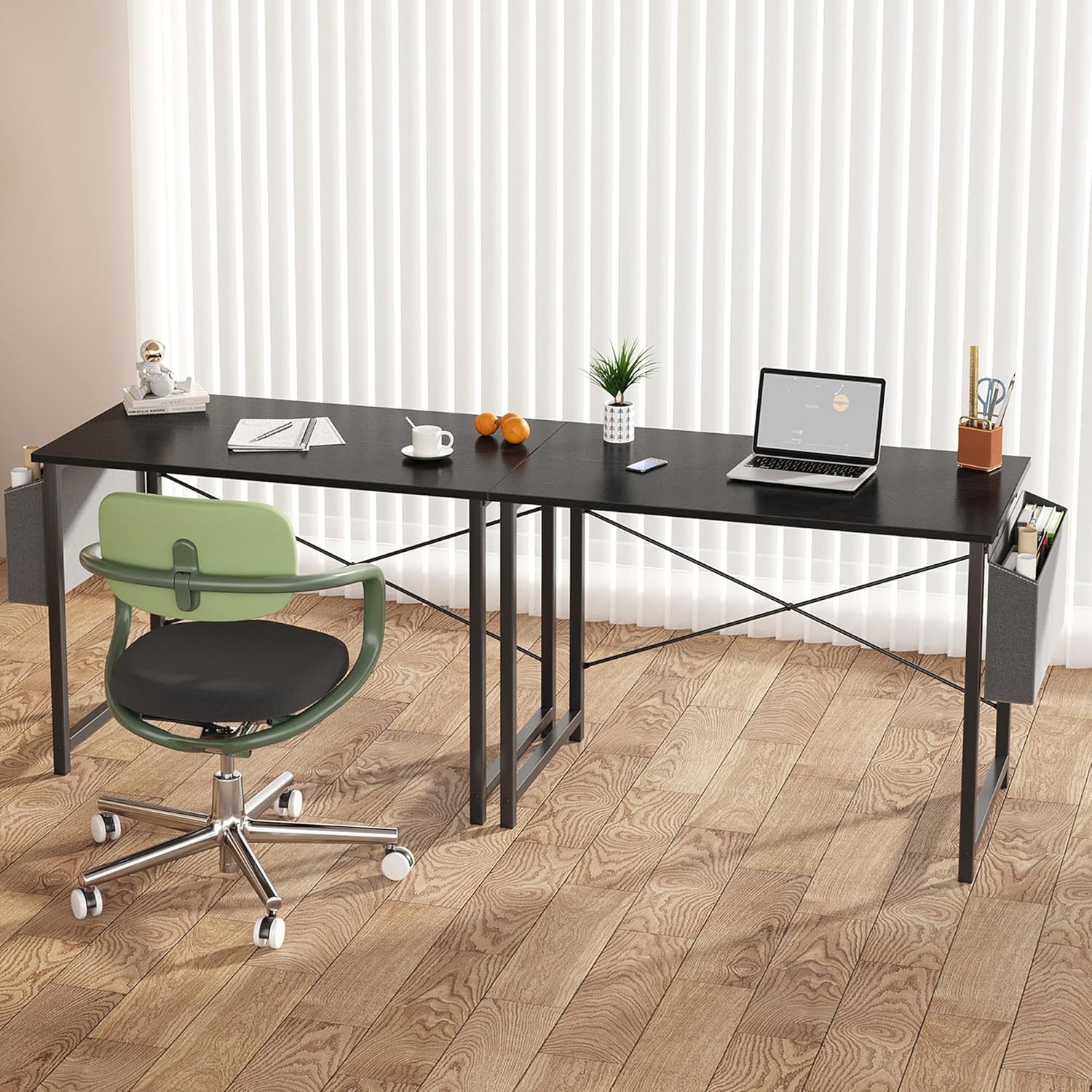 Computer Desk 31 Inch Home Office Desks for Small Spaces, Gaming Writing Study Work Table with Storage Bag for Bedroom, Black