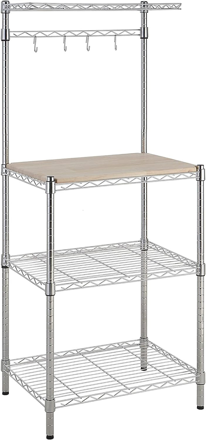 Kitchen Storage Baker'S Rack with Removable Top, Chrome/Beige, 18"D X 24" W X 59"H