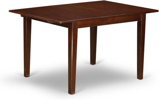 NFT-MAH-T Norfolk Dining Room Table - a Rectangle Kitchen Table Top with Butterfly Leaf, 32X54 Inch, Mahogany