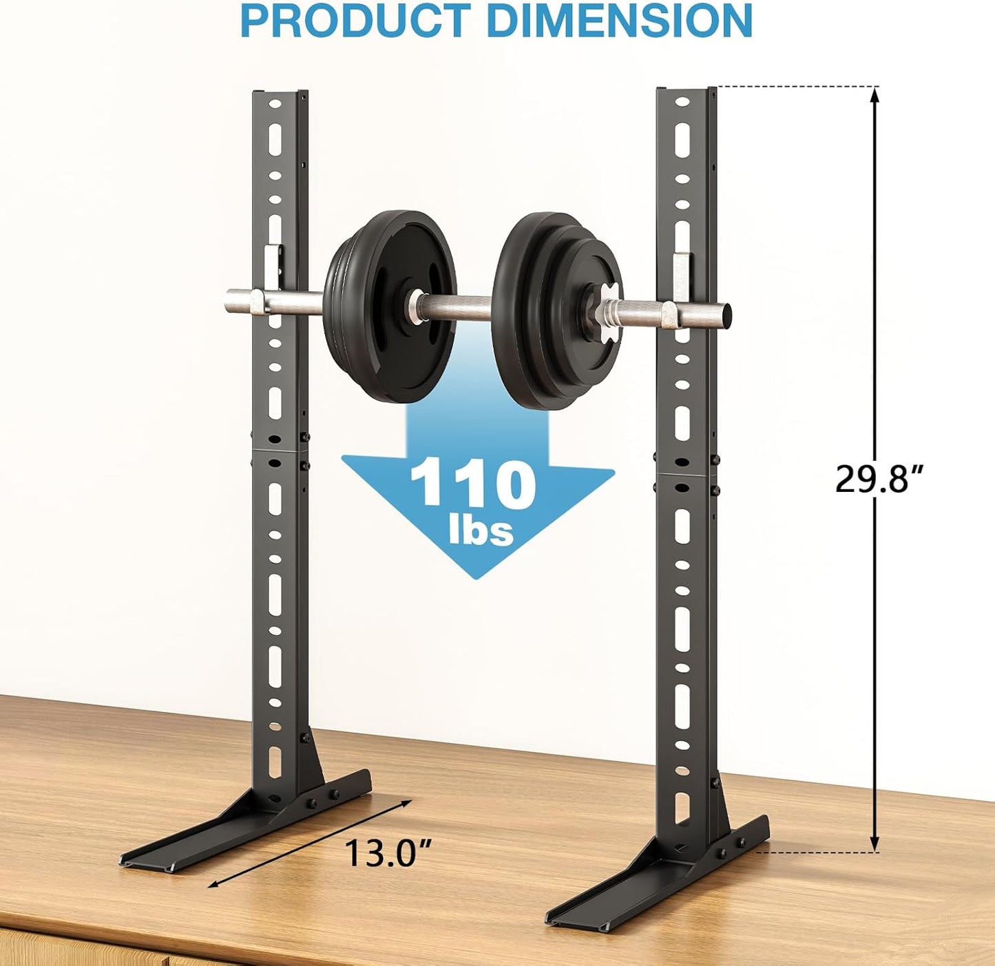 Universal Table Top TV Stand for 20-75 Inch Flat Curved Tvs, Height Adjustable TV Legs with Cable Management, Great Load-Bearing Replacement TV Base Holds up to 110Lbs, Max VESA 800X600Mm, Black