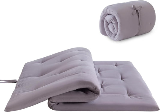 Japanese Floor Mattress, Futon Mattress Twin Size 39"X 80", 2.56" Thicken Tatami Mattress, Portable Foldable Floor Bed, Roll up Futon Cushion, Suitable for Camping Guest Room Dormitory (Grey)