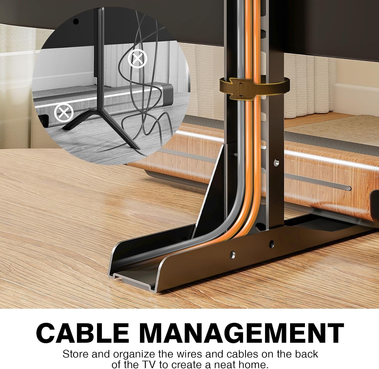 TAVR Universal Table Top TV Stand Mount, TV Legs for Most 20-75 Inch Tvs, Replacement TV Feet with Great Load-Bearing Holds up to 110 Lbs, TV Stands Base with Cable Management, Max VESA 800X600 Mm