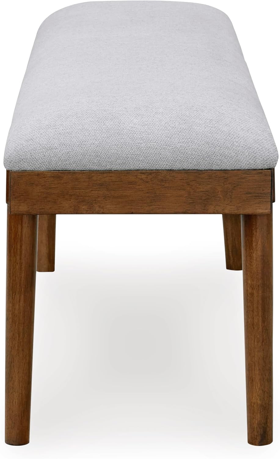 Lyncott 59" Upholstered Solid Wood Frame Dining Bench, Gray/Brown