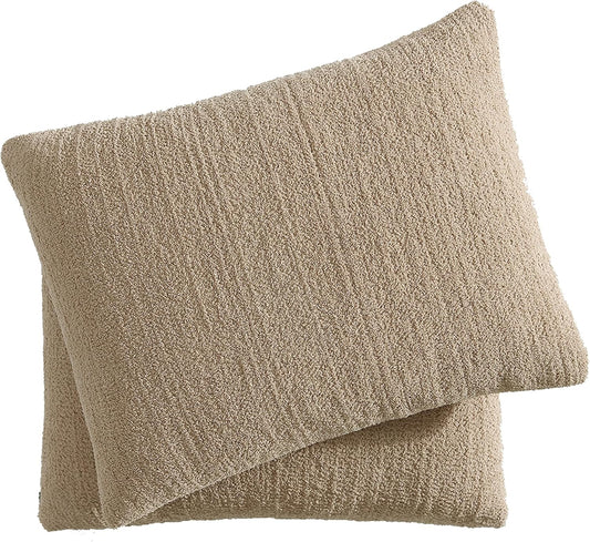 Snug Sham Set (Set of 2) – Ultra Soft Fluffy Pillow Shams, Decorative Bed Pillow Shams - Signature Snug Fabric, Hypoallergenic, Machine Washable - King Size (20.5" X 36.5") - Biscotti