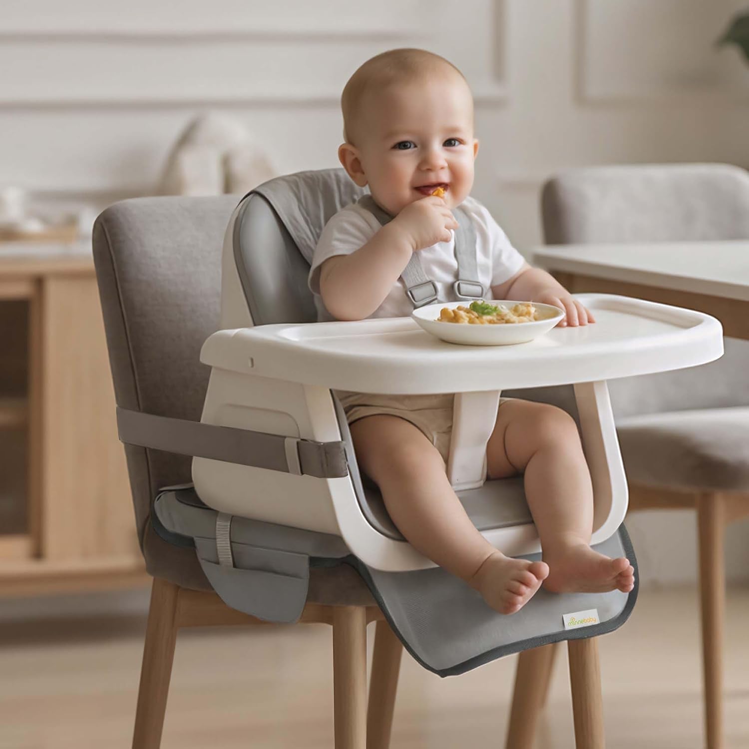 baby Extra Large Booster Chair Protector Cover, Dining Chair Seat Cover for Booster Seat, Grey