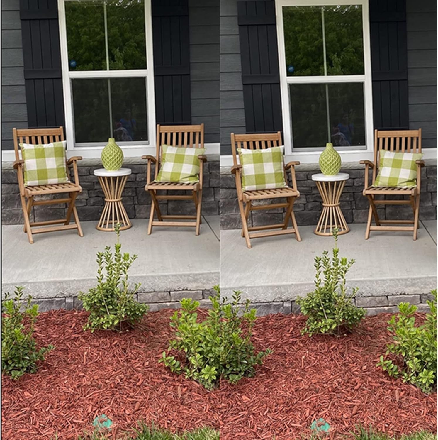 Outdoor Green Throw Pillow Covers 18X18 Set of 2 Buffalo Plaids Check Spring Front Porch Decorative Gingham Cushion Cases Home Decor Farmhouse Rustic for Patio Furniture Couch Bed Sofa,Sage Grass