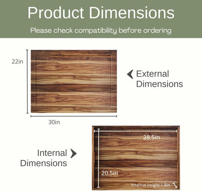 Noodle Board Stove Cover Cutting Board with Handle - Stove Top Cover with Care Brush FSC Certified - Multiuse Gas Stove Cover Board for Serving Chopping Decorating, 30”X22”(Outer) / 28.5”X20.5”(Inner)
