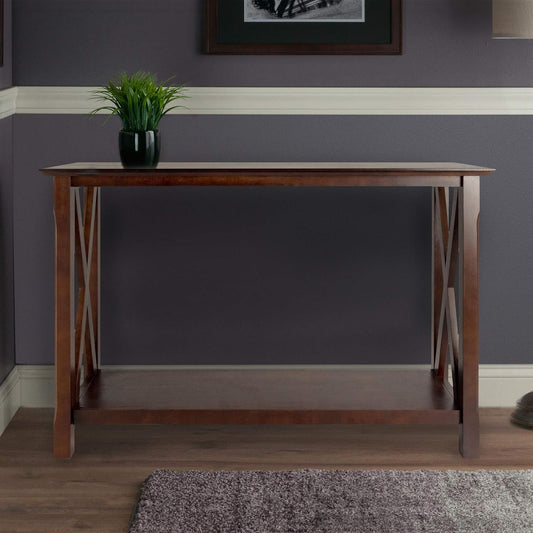 Xola Console Table with Shelf in Cappuccino, Thin Entryway Table for Hallway, Living Room, Elegant Furniture for Any Home Decor