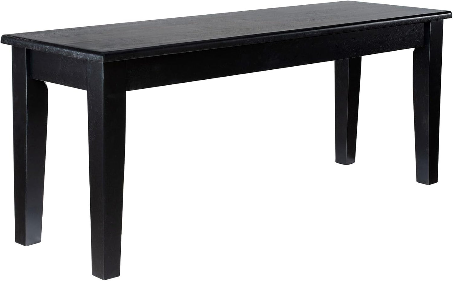 Shaker Backless Wood Bench - Black Finish