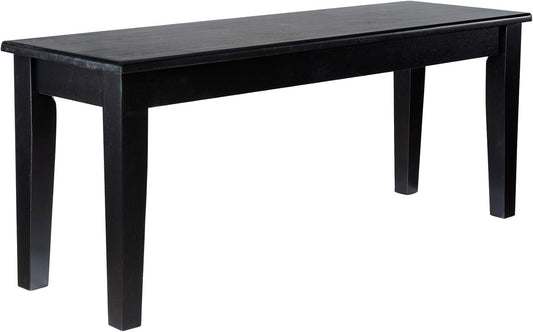 Shaker Backless Wood Bench - Black Finish