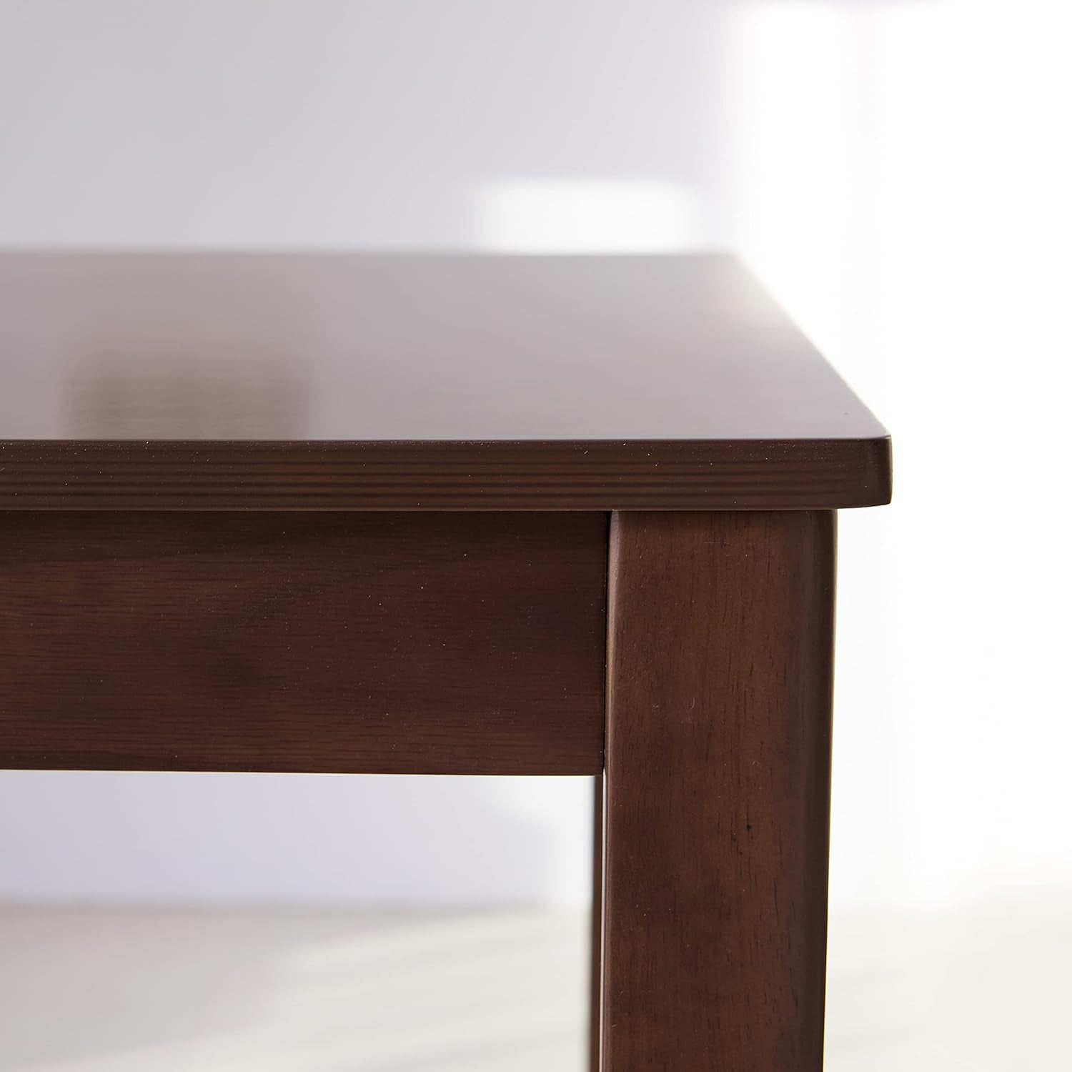 Cabin 33.5" Wooden Dining Table/Small Rectangular Modern Farmhouse Solid Wood Kitchen Table Desk (Walnut)