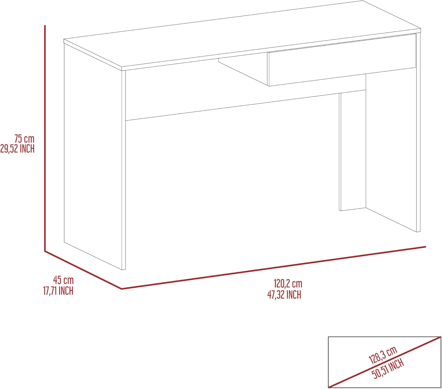 Writing Computer Desk,Two Drawers