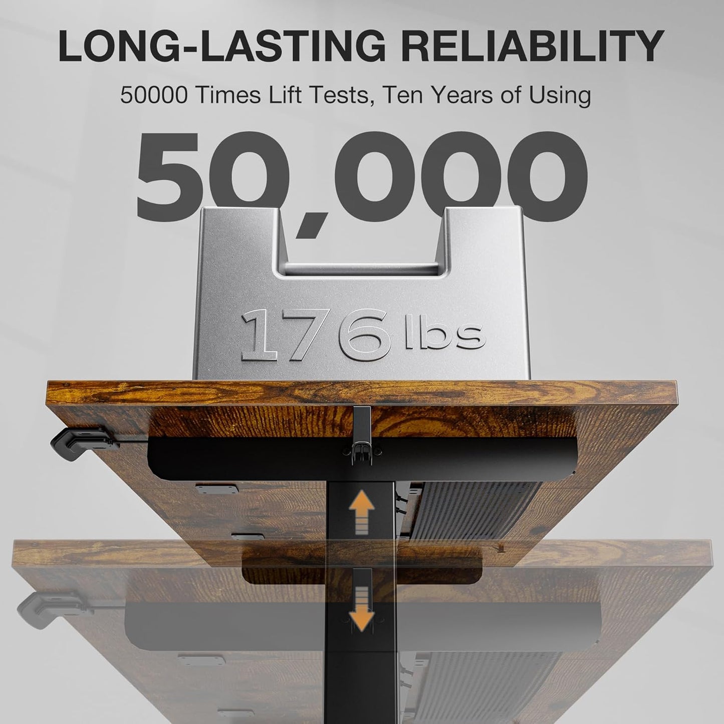 Electric Standing Desk with Cable Management, 48 X 24 Inches Sit Stand up Desk,2 Memory Preset for Home Office&Gaming&Living Table with Splice Board (Rustic Brown Desktop)