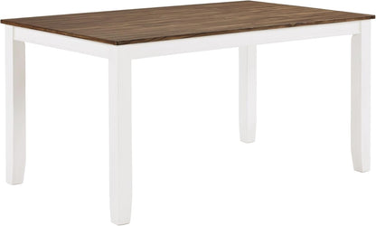 Dining Table Set for 6 with Chairs, Wood 7 Piece Farmhouse Dining Room Table and Chairs Set of 6, Cross Back, Easy Assembly Seater for Indoor Home, Dinner, Kitchen, Cherry/White