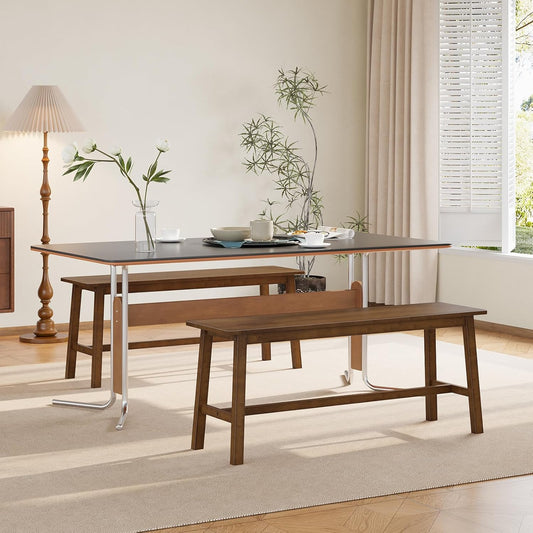 39.3'' Bamboo Dining Bench, Farmhouse Kitchen Table Bench, Kitchen & Living Room Furniture, Easy to Assemble, Sturdy and Stable, Mocha MA03CD01G2