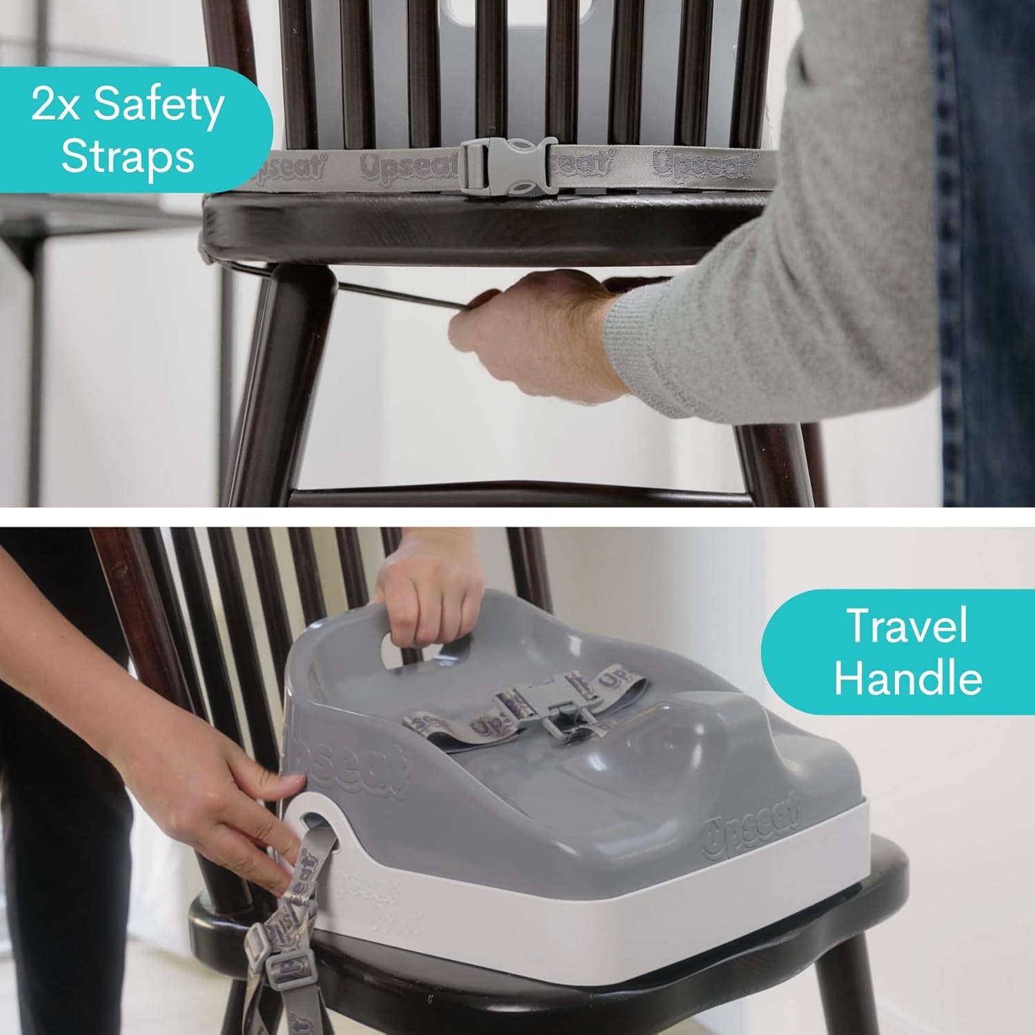 Boost Ergonomic Toddler Booster Seat for Dining Table, Developed with Physical Therapists to Encourage Posture, 3-Point Harness, Easy to Wipe Clean, and Lightweight Gray