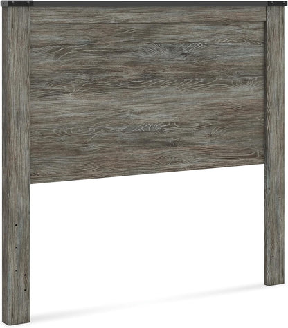 Signature Design by Ashley Frandern Rustic Panel Headboard with Nailhead, Full, Gray