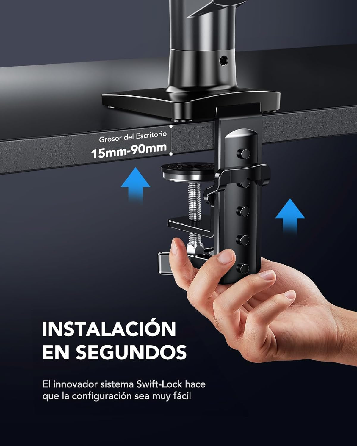Single Monitor Mount, 13 to 32 Inch Monitor Arm, Adjustable Monitor Stand, Vesa Mount with Clamp and Grommet Base - Fits 4.4 to 19.8Lbs LCD Computer Monitors
