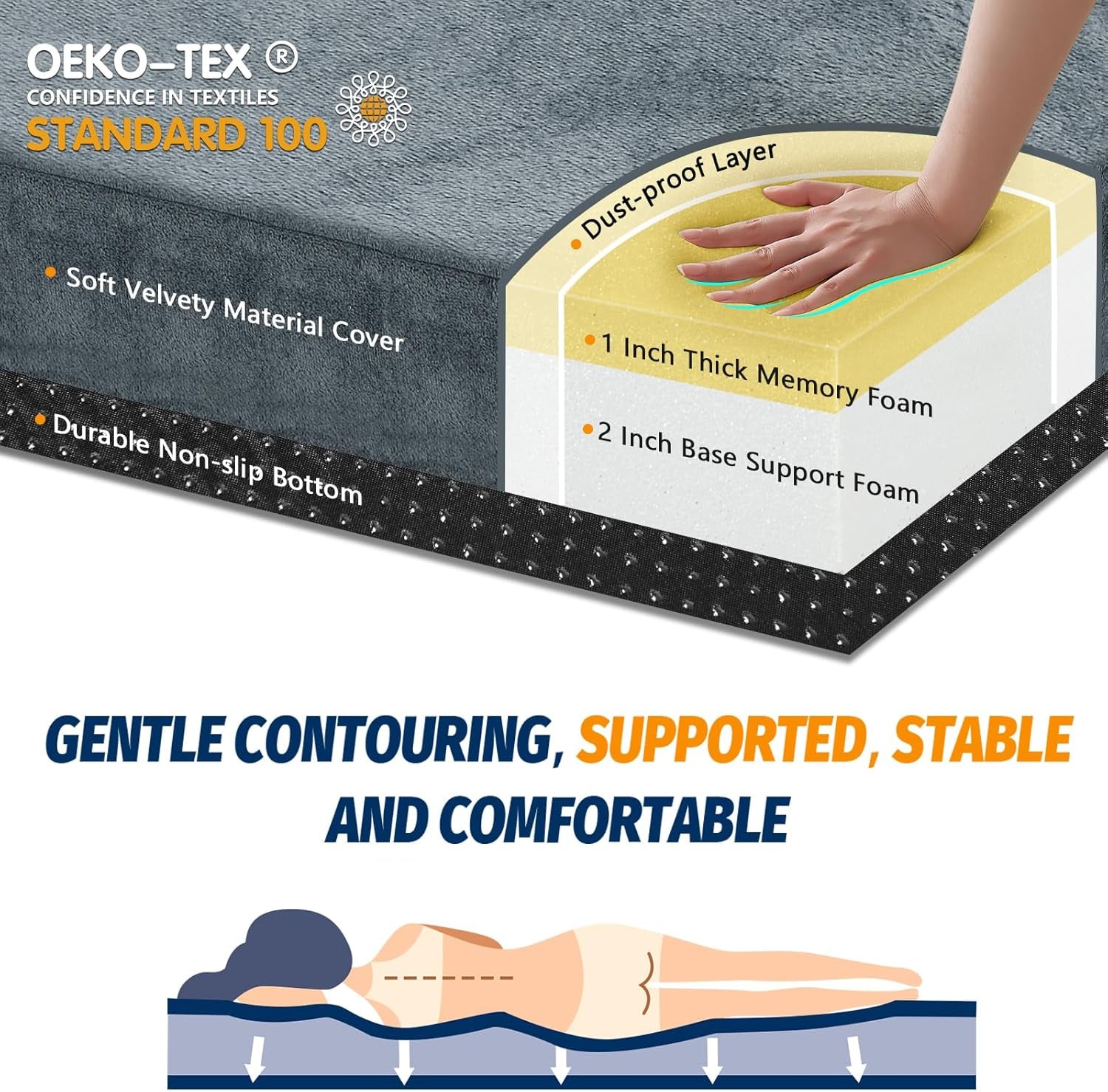 Memory Foam Camping Mattress Pad, Certipur-Us Sleeping Mat, Portable Roll up Mattress for Adults, Camping Bed Pads for Sleepover, Car Bed with Travel Bag