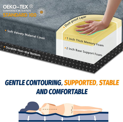 Memory Foam Camping Mattress Pad, Certipur-Us Sleeping Mat, Portable Roll up Mattress for Adults, Camping Bed Pads for Sleepover, Car Bed with Travel Bag