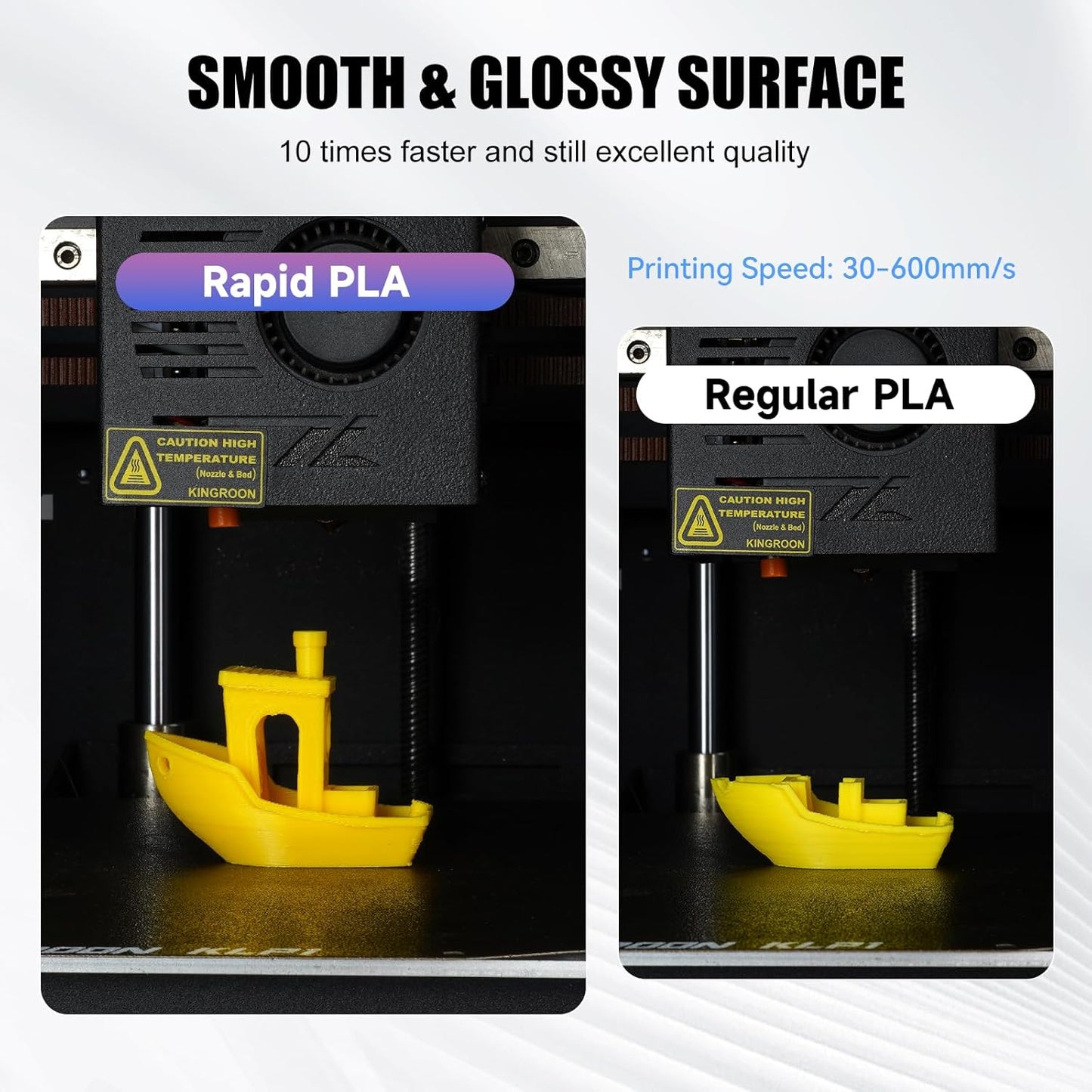 High Speed PLA 3D Printer Filament 1.75Mm, 3D Printer Rapid Filament for 30-600Mm/S Hyper Printing Filament, Dimensional Accuracy +/- 0.03 Mm, 1Kg Plastic Spool(2.2Lbs) (Black)