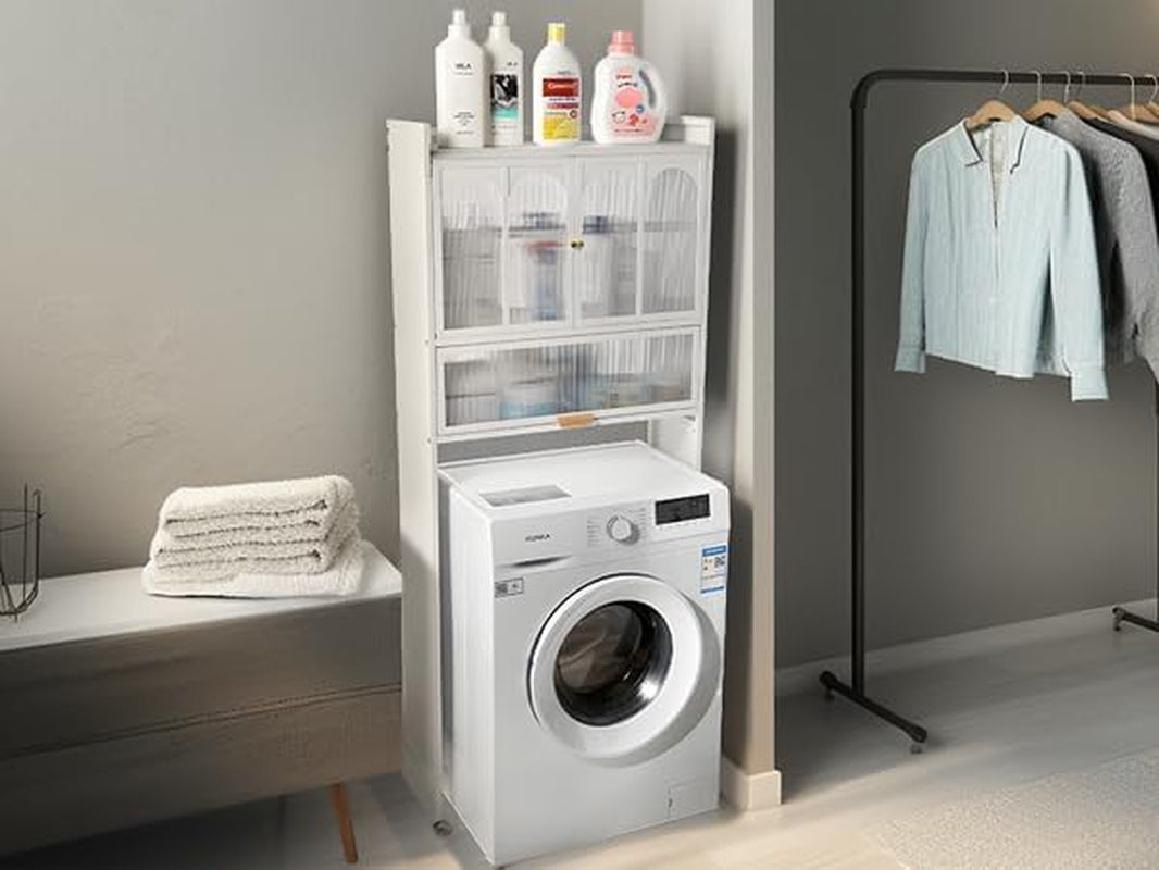 3-Tier over the Toilet Storage, White Bathroom Organizer over Toilet Easy to Assemble, Freestanding Storage Bathroom Shelves