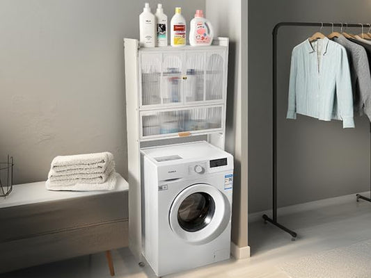 3-Tier over the Toilet Storage, White Bathroom Organizer over Toilet Easy to Assemble, Freestanding Storage Bathroom Shelves