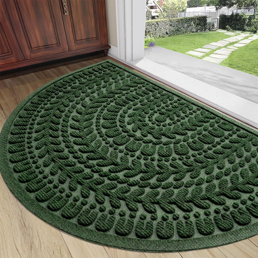 Half Circle Door Mat Front Door Mat outside Entrance Welcome Mats Outdoor Indoor Semicircular Doormat for Outdoor Half round Door Mats for Garage Muddy Paws 24"X36"