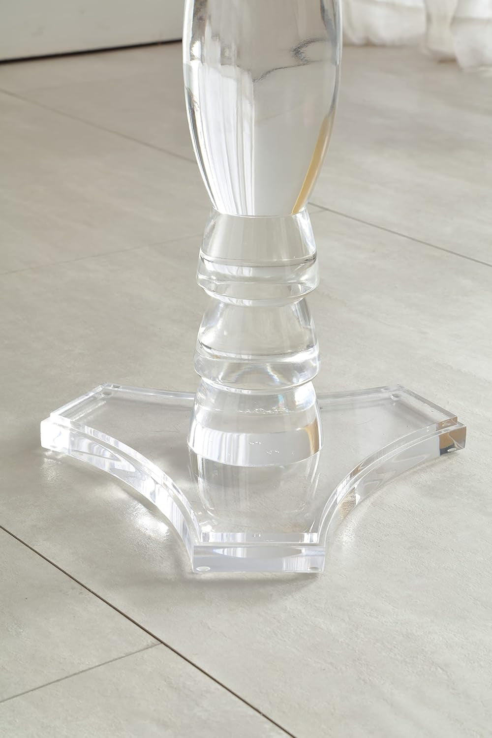 Clear Acrylic Small End Table,Drink Table,For Office, Living Room and Bedroom, 12X12 Inch，20 Inch High