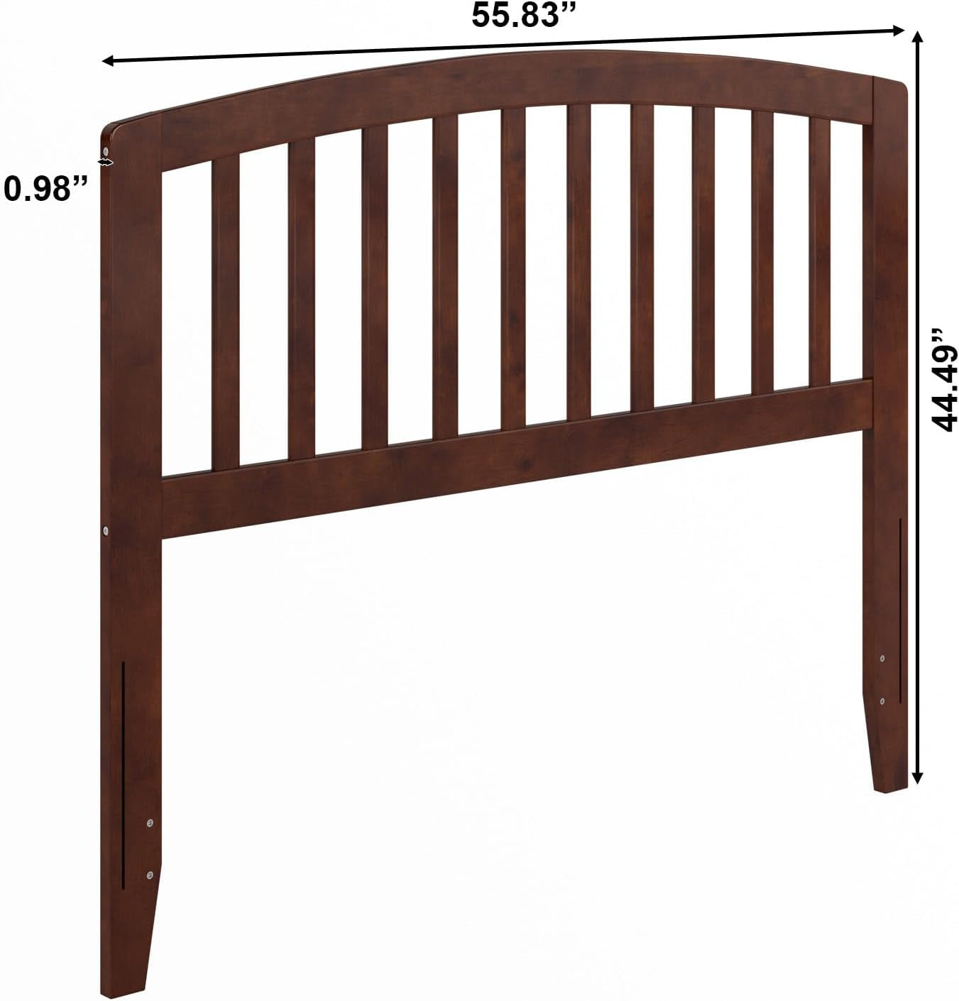 , Richmond Slatted Full Solid Wood Headboard, Walnut