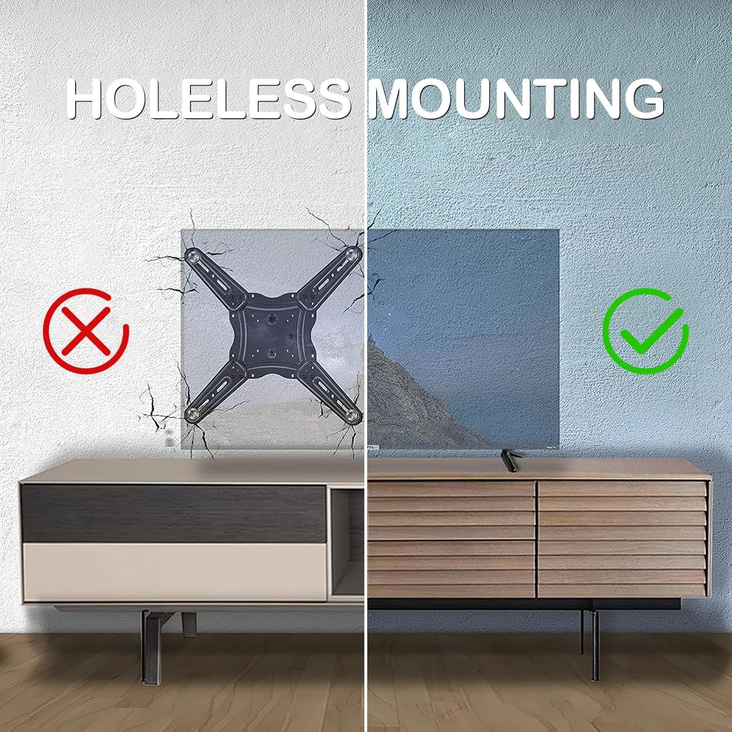 Universal TV Stand - 2Pcs TV Legs for Screens to 32-55In Table Holder Stand Tabletop Mount with Screws - Easy Installation Plastic Television Legs Mounting Brackets Black