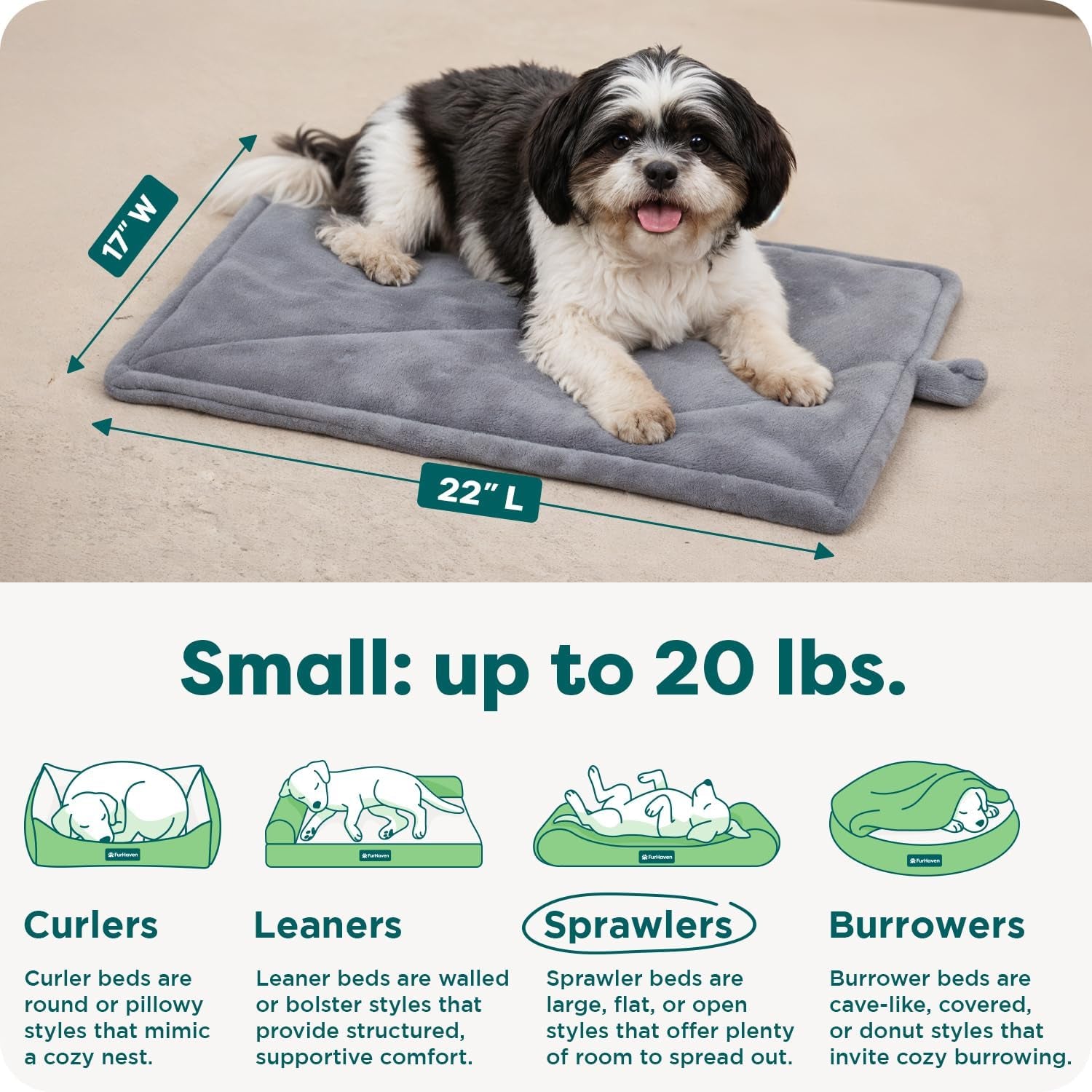Thermanap Self Warming Cat Mat, Dog Bed for Crates with Self-Warming Technology for Cozy Rest, Fully Machine Washable, Small, Plush Faux Fur, Gray