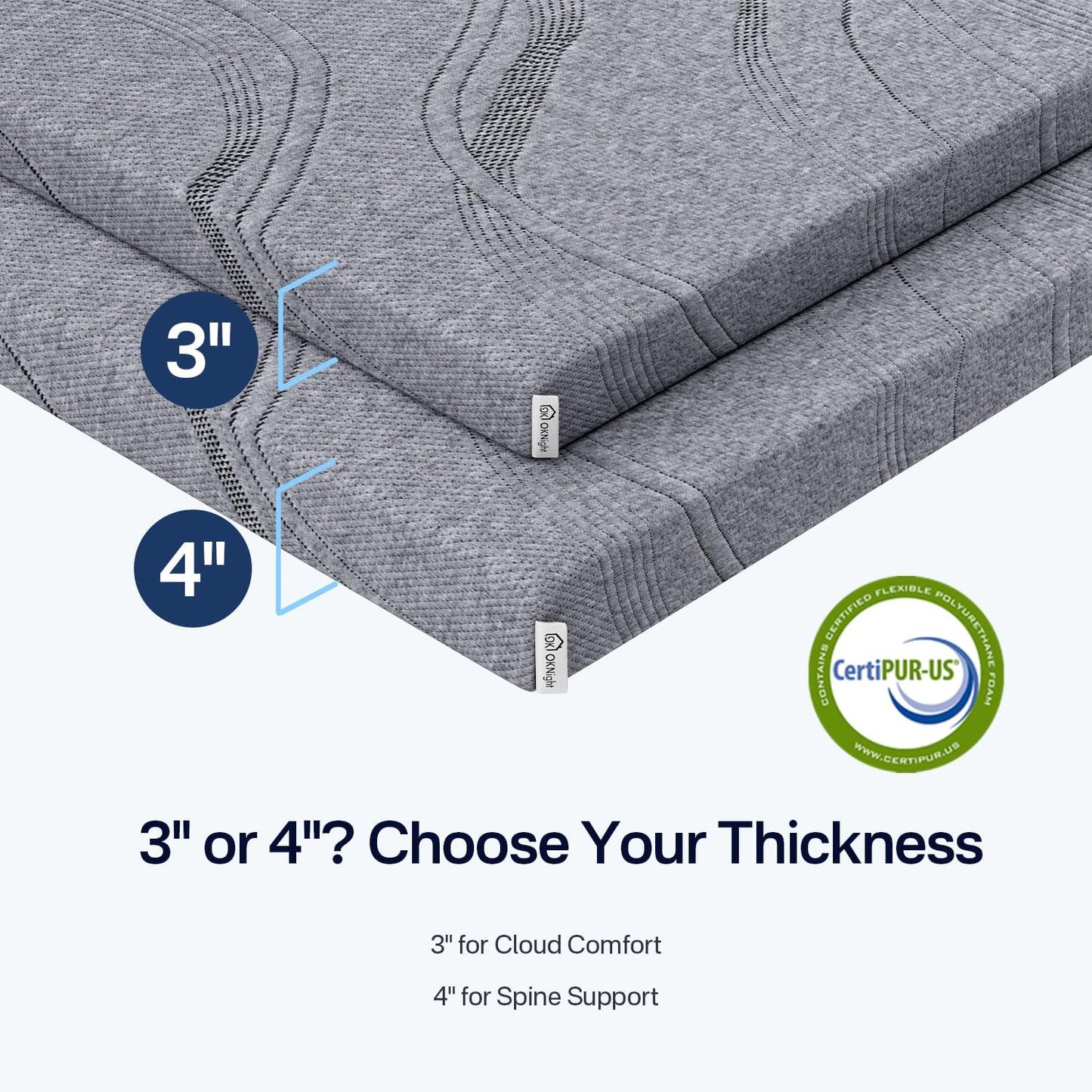 King Memory Foam Mattress Topper Firm, 4 Inch Extra Firm Mattress Topper for Back Pain Relief, Copper Infused Cooling Bed Topper with Washable Cover & Non-Slip Base, Certipur-Us Certified