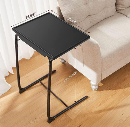Adjustable TV Tray Set of 2 - TV Dinner Tray on Bed & Sofa, Comfortable TV Tray Table with 6 Height & 3 Tilt Angle Adjustments (2 Pack)