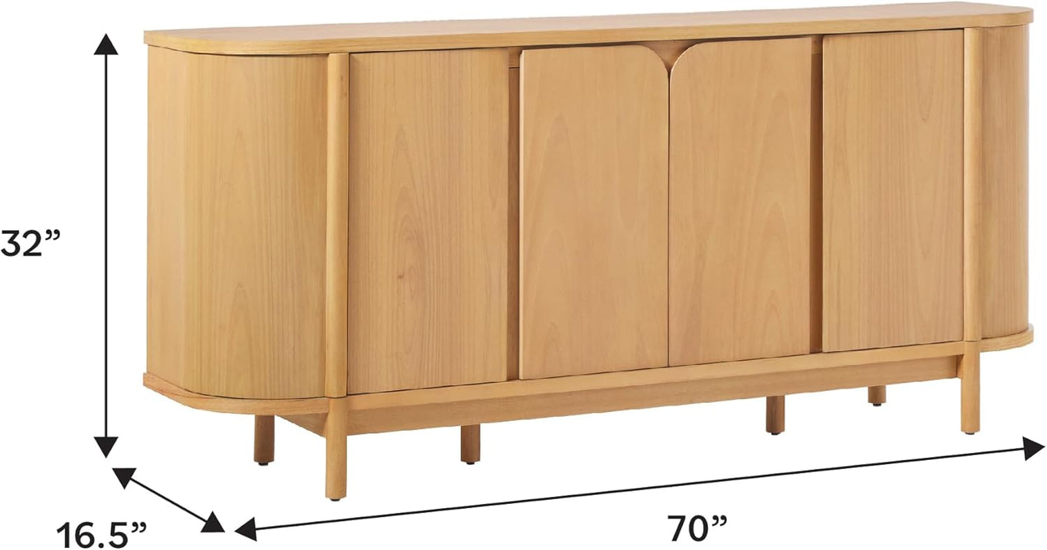 Ezra 70" Curved Sideboard Cabinet - Natural